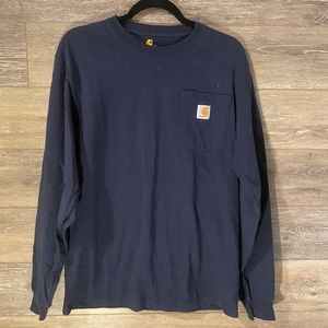 Carhartt Mens Navy Blue Shirt